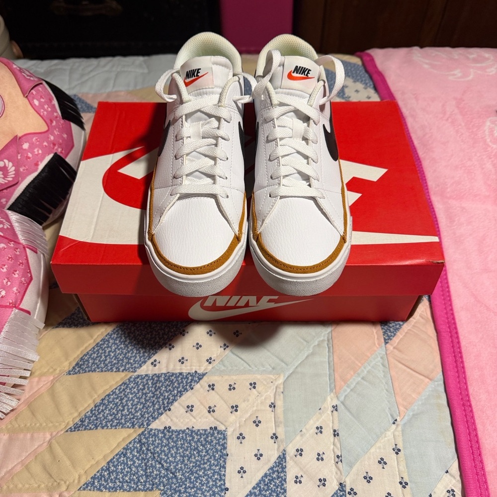 Nike White and Tan Sneakers